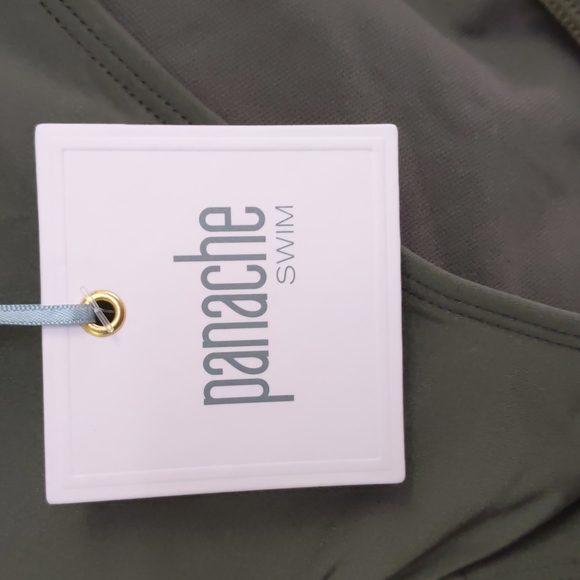 Panache fold down waist, full back bikini bottom. Khaki green. Multiple sizes. - Picture 3 of 5